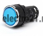 Кнопка нажимная моноблочная синяя 22 мм, IP 40, 1НО+1НЗ MB102DM